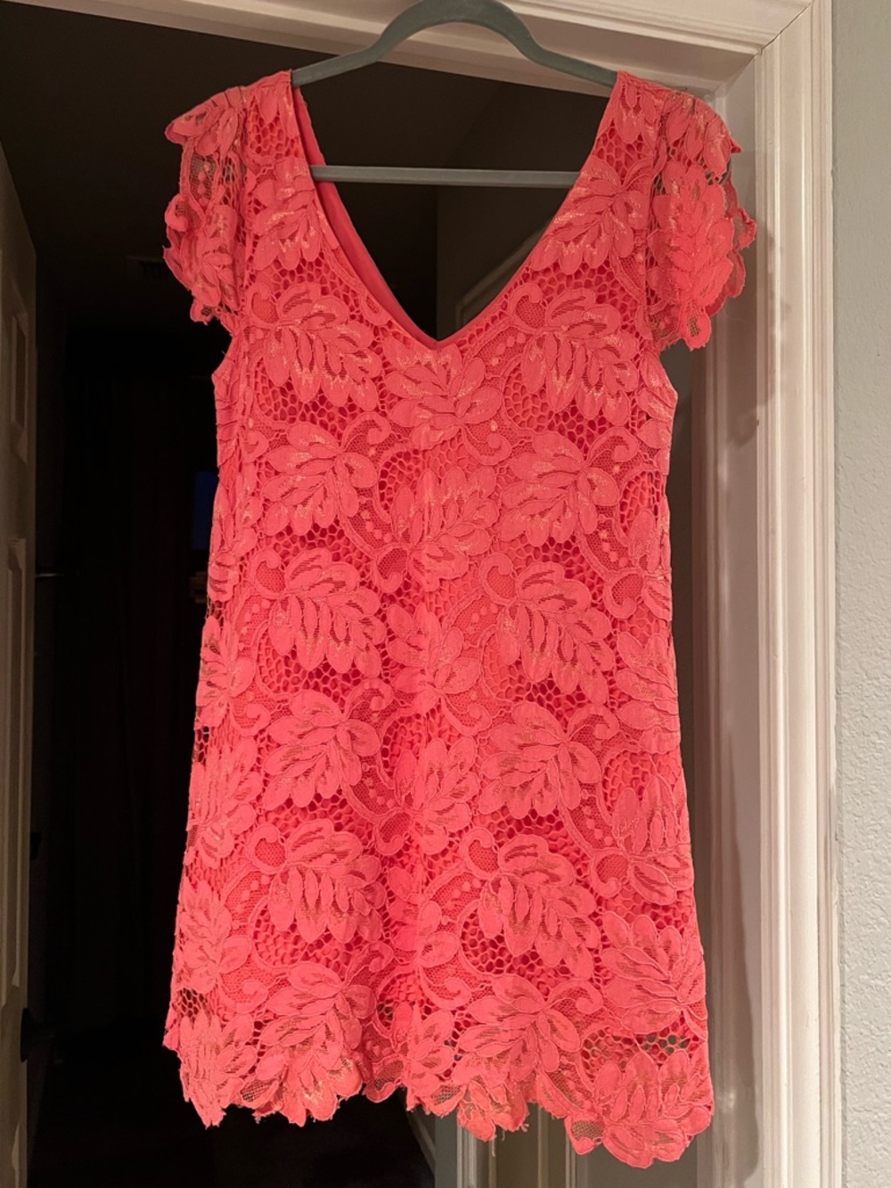 BB Dakota Coral Lace Mini Dress - Picture 2 of 2